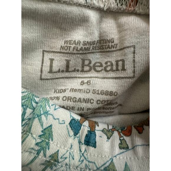 LL Bean Hiking Bears Summer Pajamas Organic Cotton Sz 5-6 - Picture 3 of 3
